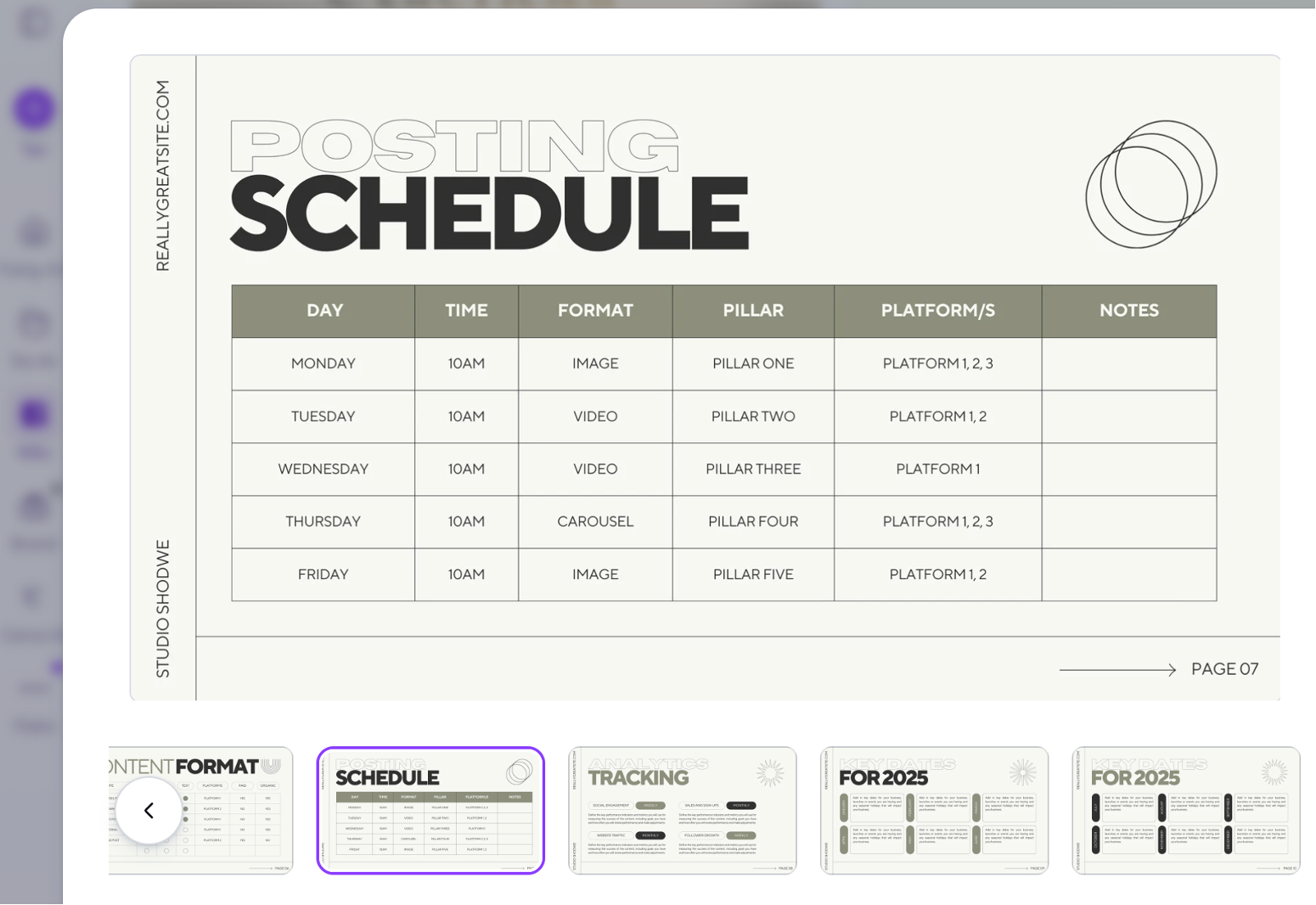 Canva Visual Calendar Template