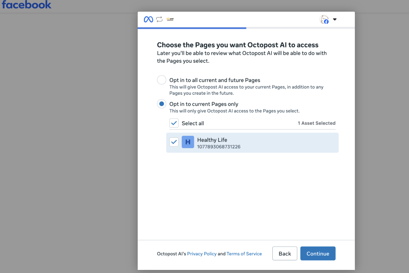 Connect your Facebook page