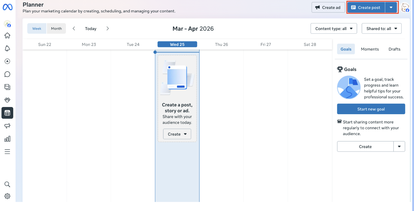 Click &ldquo;Create Post&rdquo;