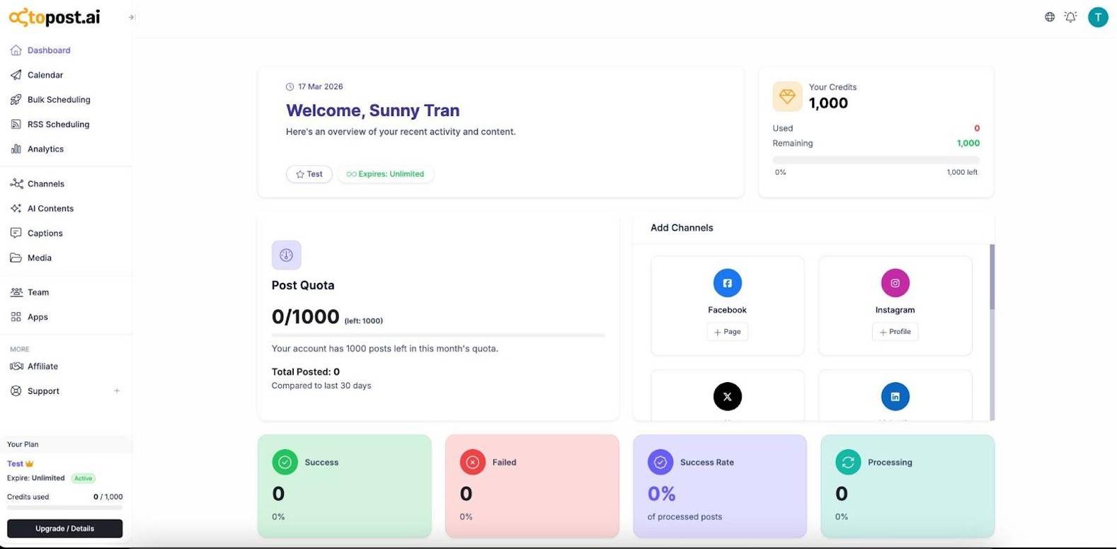 Multi-platform content plan