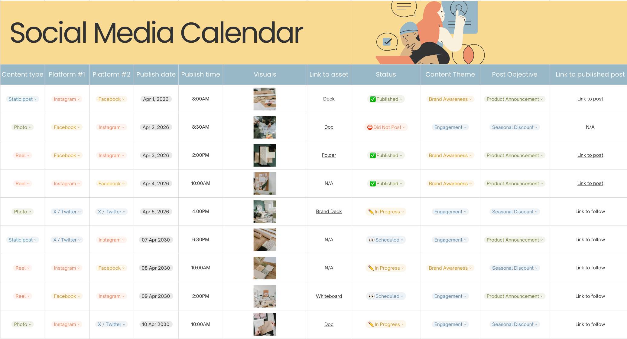 Social Media Posting Calendar